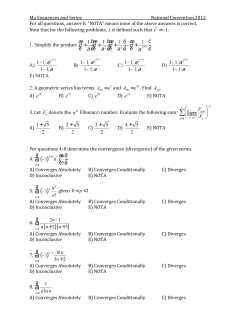 Mu Sequences and Series National Convention 2012 For all