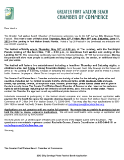 Dear Vendor - Billy Bowlegs Pirate Festival