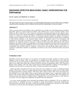 designing effective behavioral family interventions for