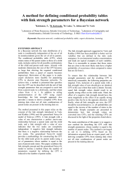 A method for defining conditional probability tables with