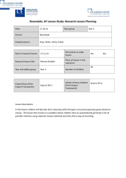 Bowland Lesson Study: Research Lesson