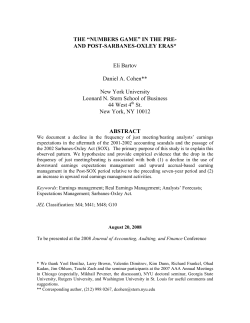 THE “NUMBERS GAME” IN THE PRE- AND POST