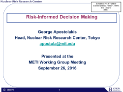 Risk-Informed Decision Making