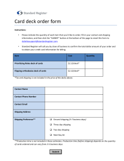 Card deck order form