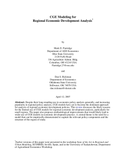 CGE Modeling for Regional Economic