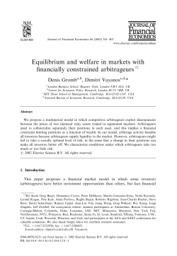 Equilibrium and welfare in markets with financially