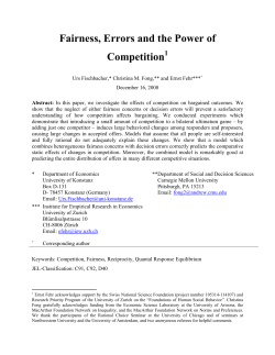 Fairness, Errors and the Power of Competition