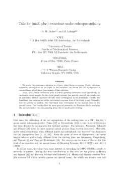 Tails for (max, plus) recursions under