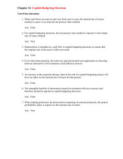 Chapter 14 Capital Budgeting Decisions