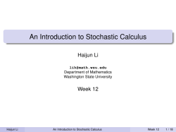 An Introduction to Stochastic Calculus