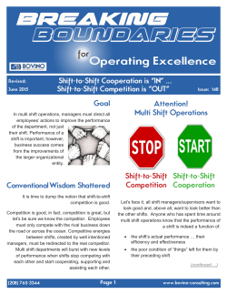 Shift-to-Shift Competition is