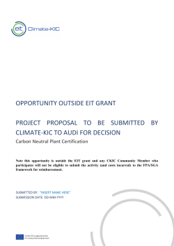 Project Proposal Form 20170213 V3.0 - Climate-KIC