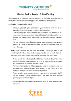 Mentor Pack - Session 2: Goal Setting