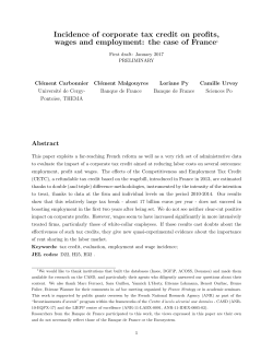 Incidence of corporate tax credit on profits, wages and employment