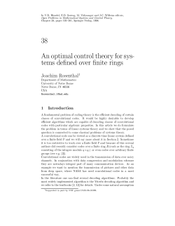 38 An optimal control theory for sys