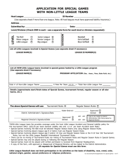 application for special games with non-little league teams