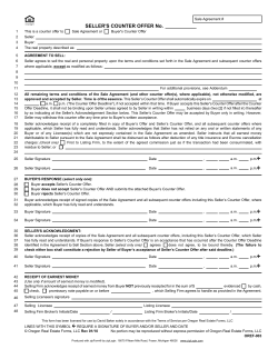 SELLER`S COUNTER OFFER No.