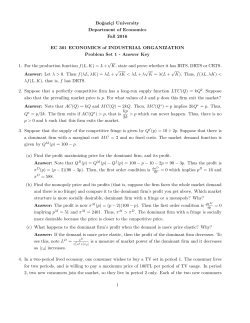 Answer Key - Bogazici University, Department of Economics