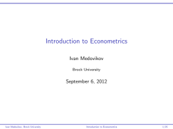 Introduction to Econometrics