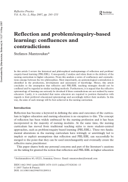 reflection an EBL_PBL_cofluences and contradictions