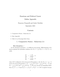 Emotions and Political Unrest Online Appendix Contents 1
