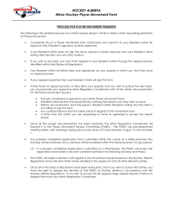 Player Movement Form - Josephburg Minor Hockey