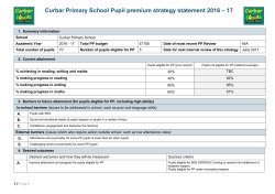 template for statement of pupil premium strategy * primary schools