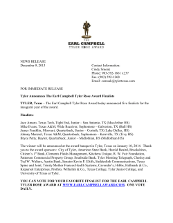 The Earl Campbell Tyler Rose Award Finalists