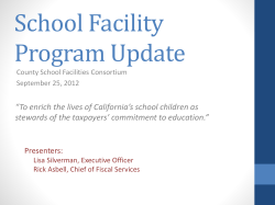 School Facility Program Update - County School Facilities Consortium