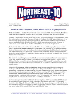 Franklin Pierce`s Demoner Named Women`s Soccer Player of the Year