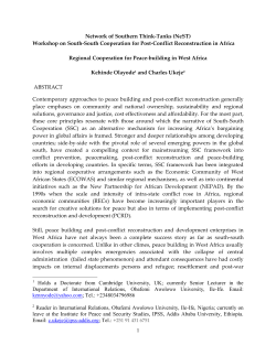 (NeST) Workshop on South-South Cooperation for Post