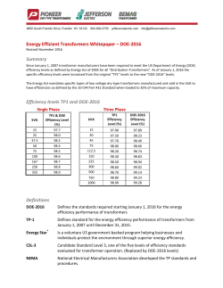 Energy Efficient Transformers Whitepaper &ndash; DOE