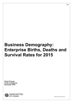 I18 Business Demography: Enterprise Births and Deaths 2015