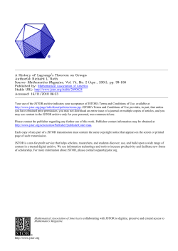 A History of Lagrange`s Theorem on Groups