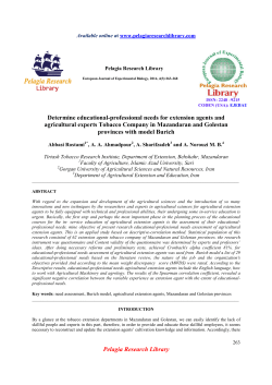 Determine educational-professional needs for extension agents and