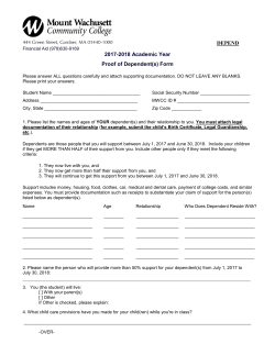 2017-2018 Proof of Dependents