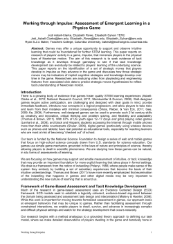 Studying tacit knowledge development in the Game Impulse