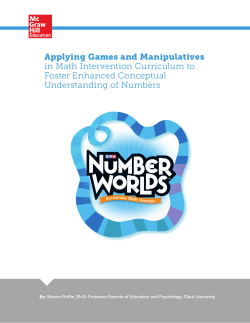 Applying Games and Manipulatives in Math Intervention Curriculum