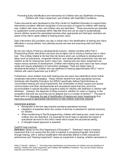 Promoting Early Identification and Intervention for Children who are