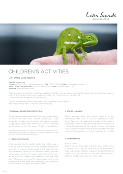 children`s activities - Lion Sands Game Reserve