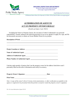 authorization of agent to act on property owner`s behalf