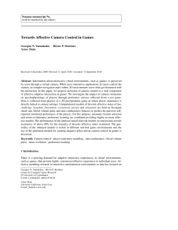 Towards Affective Camera Control in Games