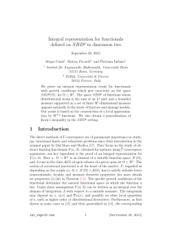 Integral representation for functionals defined on SBD p in
