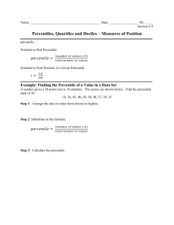Percentiles, Quartiles and Deciles &ndash; Measures of Position