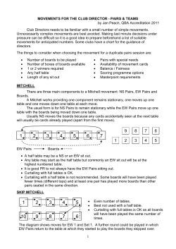 Movements - Pairs and Teams