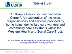 Roles, responsibilities and services provided by home helps +