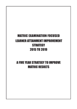 5 Year Strategy to Improve Matric Results