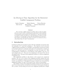 An O(nlogn)-Time Algorithm for the Restricted Scaffold Assignment