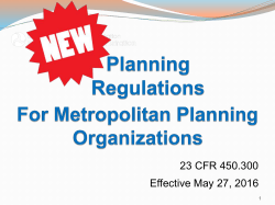 Planning Regulations for Metropolitan Planning