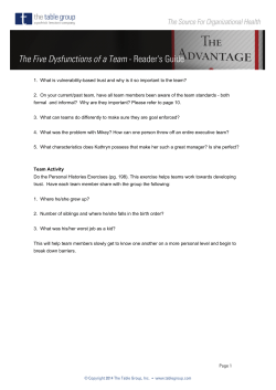 The Five Dysfunctions of a Team - Reader`s Guide